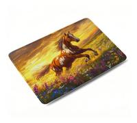 Mouse Mat, Yellow Mouse Pad, Washable Small Mousepads, 290x240x3mm, Mousemat with Non-Slip, Portable Desk Mat for Laptop Working Studying, Smooth Surface Desk Accessories, Waterproof, Horse 0o-430