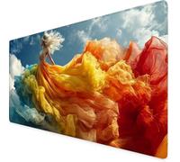 Mouse Mat Yellow Mouse Pad Woman Gaming Desk Mat Large 1600x800x3mm, Non-Slip Rubber Base, Waterproof Surface, Stitched Edges, Pretty Cute Mousepad for Office and Home Laptop, Desk Accessories K7-711