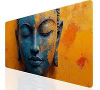 Mouse Mat Zen 900x300x3mm Washable Large Mouse Pad Yellow, Desk Mat Non-Slip Rubber Base Stitched Edge-Smooth Cloth Surface, Waterproof Laptop Desk Pad for Office, Work, MacBook, PC, Home UK-6094