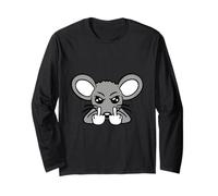 Mouse Middle Finger Evil Frustrated Boy Angry Bad Naughty Long Sleeve T-Shirt