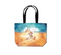 Mouse On A Beach Holiday Beach Shopper Tote Bag Warren Reed - Designer Yellow One Size