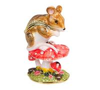 Mouse on Toadstool Trinket Box by Treasured Trinkets
