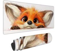 Mouse Pad 100 x 50 cm Large Mouse Mat with Stitched Edges, Fox 0-z329 | Cute-4 Gaming Mousepad - Waterproof Surface, Washable Desk Mat with Non-Slip Rubber Base - Fimproved Precision and Speed