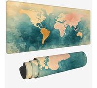 Mouse Pad 1000x500x3mm,Extended Large Mouse Mat Blue Non-Slip & Waterproof Desk Mat,World Map Gaming Mousepad,Plant Mousepad Large with Smooth Surface,Mousemat for Office & Home,Gifts for Men W-929