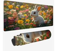 Mouse Pad 1000x500x3mm, Extended Large Mouse Mat Green Non-Slip & Waterproof Desk Mat, Flowerbed Gaming Mousepad, Plant Mousepad Large with Smooth Surface, Mousemat for Office Work & Home W-1273