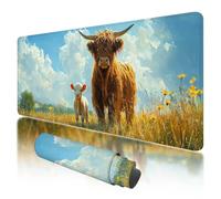 Mouse Pad 1000x500x3mm, Extended Large Mouse Mat Non-Slip & Waterproof Desk Mat, Animal Gaming Mousepad for Office Work, Highland Cow Mousepad with Smooth Surface, Mousemat for Office & Home, G-19
