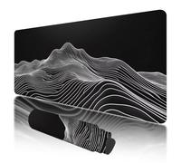 Mouse Pad 1000x500x3mm, Extended Large Mouse Mat Non-Slip & Waterproof Desk Mat, Black Gaming Mousepad for Home Office Work, Topographic Mousepad with Smooth Surface, Mousemat for Office & Home, D-33