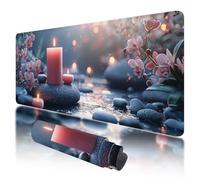 Mouse Pad 1000x500x3mm, Extended Large Mouse Mat Non-Slip & Waterproof Desk Mat, Candle Gaming Mousepad for Home Office Work, Zen Mousepad Large with Smooth Surface, Mousemat for Office & Home, J-33