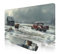 Mouse Pad 1000x500x3mm, Extended Large Mouse Mat Non-Slip & Waterproof Desk Mat, Grey Gaming Mousepad for Home Office Work, Highland Cow Mousepad with Smooth Surface, Mousemat for Office & Home, E-99
