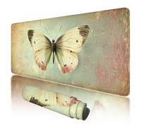 Mouse Pad 1000x500x3mm, Extended Large Mouse Mat Non-Slip & Waterproof Desk Mat, Retro Gaming Mousepad for Home Office Work, Butterfly Mousepad with Smooth Surface, Mousemat for Office & Home, V-43