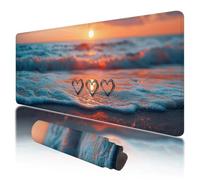 Mouse Pad 1000x500x3mm, Extended Large Mouse Mat Non-Slip & Waterproof Desk Mat, Valentine's Day Gaming Mousepad for Office Work, Beach Mousepad with Smooth Surface, Mousemat for Office & Home, S-33