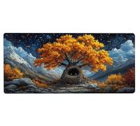 Mouse Pad 1000x500x3mm Large Mouse Mat Tree Bird, Mousepad Large Size with Non-Slip Rubber Base, Stitched Edges Mousepad, Waterproof Smooth Surface Keyboard Mat for Home Office Accessories 7-7X54