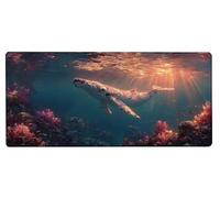 Mouse Pad 1000x500x3mm Large Mouse Mat Whale Coral, Mousepad Large Size with Non-Slip Rubber Base, Stitched Edges Mousepad, Waterproof Smooth Surface Keyboard Mat for Home Office Accessories 4-L882
