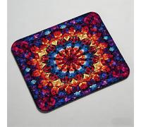 Mouse Pad 11.42 x 9.45 inch x3mm, Gaming Mouse Pad with Non-Slip Rubber Base, Stitched Edge, Waterproof, Mousepad for Computers, Laptop, PC, Mouspad Easy Gliding, Portable, Mandala color 0O-677