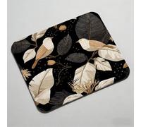 Mouse Pad 11.42 x 9.45 inch x3mm, Gaming Mouse Pad with Non-Slip Rubber Base, Stitched Edge, Waterproof, Mousepad for Computers, Laptop, PC, Mouspad Easy Gliding, Portable, Durable black plant 0O-401