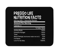 Mouse Pad 11.8" x 9.8" Mousepad Funny Preggo Life Nutrition Facts Future Mom Baby Bump