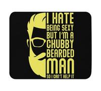 Mouse Pad 11.8" x 9.8" Mousepad Novelty Hate Sexy But I'm A Thick Bearded Man Cute Can't Help It Dieting Weighty Men Women