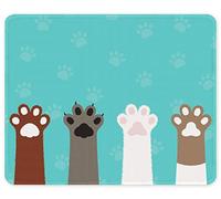 Mouse Pad,11.8"x9.8" Cute Cat Paws Theme Computer Mouse Pad for Desk, Premium-Textured Non-Slip Rubber Stitched Edges Waterproof Square Mouse Mat for Gaming Work Wireless Mice, Green