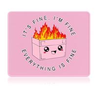 Mouse Pad,11.8"x9.8" Dumpster on Fire Computer Mouse Pad for Desk, Premium-Textured Non-Slip Rubber Stitched Edges Waterproof Square Mouse Mat for Gaming Work Wireless Mice, It's Fine