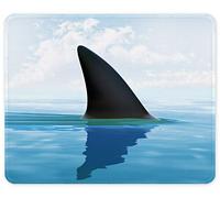 Mouse Pad,11.8"x9.8" Oceans Theme Computer Mouse Pad for Desk, Premium-Textured Non-Slip Rubber Stitched Edges Waterproof Square Mouse Mat for Gaming Work Wireless Mice, Shark