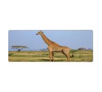 Mouse Pad 11.8x31.5 in Giraffe Under The Tree in Africa Print Extra-Large Mouse Mat Desk Pad, Waterproof Anti-Slip Rubber Base Stitched Edges Mousepad, for Gamer Office Home (30x80cm)