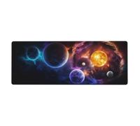 Mouse Pad 11.8x31.5 in Space Planet Print Extra-Large Mouse Mat Desk Pad, Waterproof Anti-Slip Rubber Base Stitched Edges Mousepad, for Gamer Office Home (30x80cm)