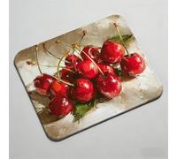 Mouse Pad 12.6 x 10.24 inch x3mm, Gaming Mouse Pad with Non-Slip Rubber Base, Stitched Edge, Waterproof, Mousepad for Computers, Laptop, PC, Mouspad Easy Gliding, Portable, Durable cherry fruit 0O-957