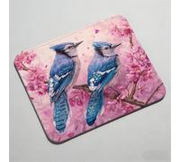 Mouse Pad 12.6 x 10.24 inch x3mm, Gaming Mouse Pad with Non-Slip Rubber Base, Stitched Edge, Waterproof, Mousepad for Computers, Laptop, PC, Mouspad Easy Gliding, Portable, Cherry blossoms bird 0O-955