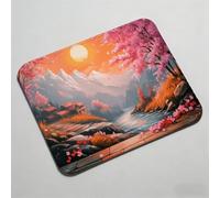 Mouse Pad 12.6 x 10.24 inch x3mm, Gaming Mouse Pad with Non-Slip Rubber Base, Stitched Edge, Waterproof, Mousepad for Computers, Laptop, PC, Mouspad Easy Gliding, Cherry blossoms landscape 0O-951