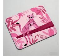 Mouse Pad 12.6 x 10.24 inch x3mm, Gaming Mouse Pad with Non-Slip Rubber Base, Stitched Edge, Waterproof, Mousepad for Computers, Laptop, PC, Mouspad Easy Gliding, Portable, Durable pink leopard 0O-241