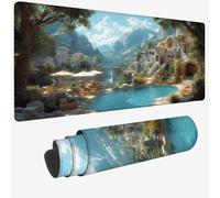 Mouse Pad 1200x600x3mm, Extended Large Mouse Mat Blue Non-Slip & Waterproof Desk Mat, Castle Gaming Mousepad, Plant Mousepad Large with Smooth Surface, Mousemat for Office & Home, Gifts for Men W-1041