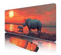 Mouse Pad 1200x600x3mm, Extended Large Mouse Mat Non-Slip & Waterproof Desk Mat, Orange Gaming Mousepad for Home Office Work, Rhino Mousepad Large with Smooth Surface, Mousemat for Office & Home, U-29