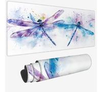 Mouse Pad 1200x600x3mm,Extended Large Mouse Mat White Non-Slip & Waterproof Desk Mat,Dragonfly Gaming Mousepad,Plant Mousepad Large with Smooth Surface,Mousemat for Office & Home,Gifts for Men W-117