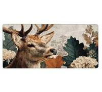 Mouse Pad 1200x600x3mm Large Mouse Mat Deer Flower, Mousepad Large Size with Non-Slip Rubber Base, Stitched Edges Mousepad, Waterproof Smooth Surface Keyboard Mat for Home Office Accessories S-6A67