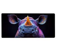 Mouse Pad 1200x600x3mm Large Mouse Mat Rhino Animal, Mousepad Large Size with Non-Slip Rubber Base, Stitched Edges Mousepad, Waterproof Smooth Surface Keyboard Mat for Home Office Accessories 2-6G21