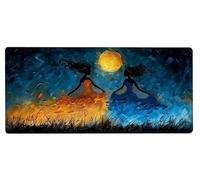 Mouse Pad 1200x600x3mm Large Mouse Mat Woman Moon, Mousepad Large Size with Non-Slip Rubber Base, Stitched Edges Mousepad, Waterproof Smooth Surface Keyboard Mat for Home Office Accessories 9-5621