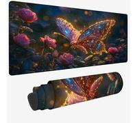 Mouse Pad 1400x600x3mm,Extended Large Mouse Mat Pink Non-Slip & Waterproof Desk Mat,Butterfly Gaming Mousepad,Plant Mousepad Large with Smooth Surface,Mousemat for Office & Home,Gifts for Men W-511