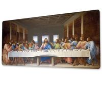 Mouse Pad 1600x800x3 mm Large XXL Extended Gaming Desk Pad, Stitched Edges Mouse Mat, Smooth Surfaces Waterproof Non-Slip Rubber Base Desk Mat, Comfort, for Office Accessories The Last Supper zj-413