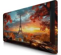 Mouse Pad 20.5x9.8x0.12inches Extended Large Mouse Mat Paris Desk Accessories with Non-Slip Base and Stitched Edge, Desk Mat EiffelTower, Improved Precision and Speed Gaming Keyboard Mousepad F0-148