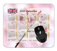 Mouse Pad 2025 Calendar,Bee Flower Macro BlueAnti Slip Rubber Mousepads