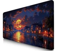 Mouse Pad 23.6x15.7x0.12inches Extended Large Mouse Mat City Desk Accessories with Non-Slip Base and Stitched Edge, Desk Mat TheWay, Improved Precision and Speed Gaming Keyboard Mousepad for PC F0-391