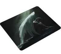 Mouse Pad 230x180x3mm, Mouse Mat black Angel Gaming Mouse pad Improved Precision and Speed, Rubber Dase for Stable Grip on Smooth Surfaces, Stitched Edges, XL Mousepad Gifts for Women Men S0-308