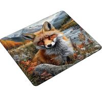 Mouse Pad 230x180x3mm, Mouse Mat forest fox Gaming Mouse pad Improved Precision and Speed, Rubber Dase for Stable Grip on Smooth Surfaces, Stitched Edges, XL Mousepad Gifts for Women Men S0-807