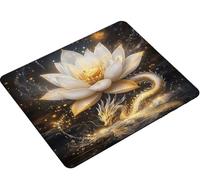 Mouse Pad 230x180x3mm, Mouse Mat lotus dream Gaming Mouse pad Improved Precision and Speed, Rubber Dase for Stable Grip on Smooth Surfaces, Stitched Edges, XL Mousepad Gifts for Women Men S0-261