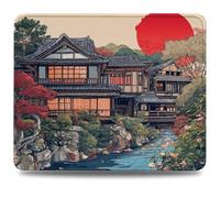 Mouse Pad 24 x 20 cm, Mouse Mat with Anti-slip Rubber Base, Small Mousepad Portable, Easy Gliding, Waterproof Durable Materials, Washable Architecture Desk Mat for MacBook, PC, Laptop, Japan 0d-464