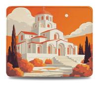 Mouse Pad 24 x 20 cm, Mouse Mat with Anti-slip Rubber Base, Small Mousepad Portable, Easy Gliding, Waterproof Durable Materials, Washable Orange Color Desk Mat for PC, Laptop, Architecture 0d-90