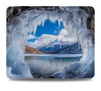 Mouse Pad 24 x 20 cm, Mouse Mat with Anti-slip Rubber Base, Small Mousepad Portable, Easy Gliding, Waterproof Durable Materials, Washable Snow Desk Mat for MacBook, PC, Laptop, Landscape 0d-939