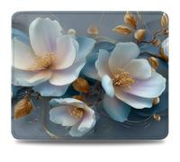 Mouse Pad 24 x 20 cm, Mouse Mat with Anti-slip Rubber Base, Small Mousepad Portable, Easy Gliding, Waterproof Durable Materials, Washable Blue Desk Mat for MacBook, PC, Laptop, Office, Magnolia 0d-623