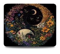 Mouse Pad 24 x 20 cm, Mouse Mat with Anti-slip Rubber Base, Small Mousepad Portable, Easy Gliding, Waterproof Durable Materials, Washable Black Desk Mat for MacBook, PC, Laptop, Abstract 0d-263