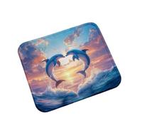 Mouse Pad 240x200x3mm dolphin Heart, xxl Mouse Mat Gaming Gifts 0m0-231 | Mousepad Non Slip Rubber Base, Waterproof Surface, Stitched Edges, Spill Resistant, Durable, Portable for Gaming and Office